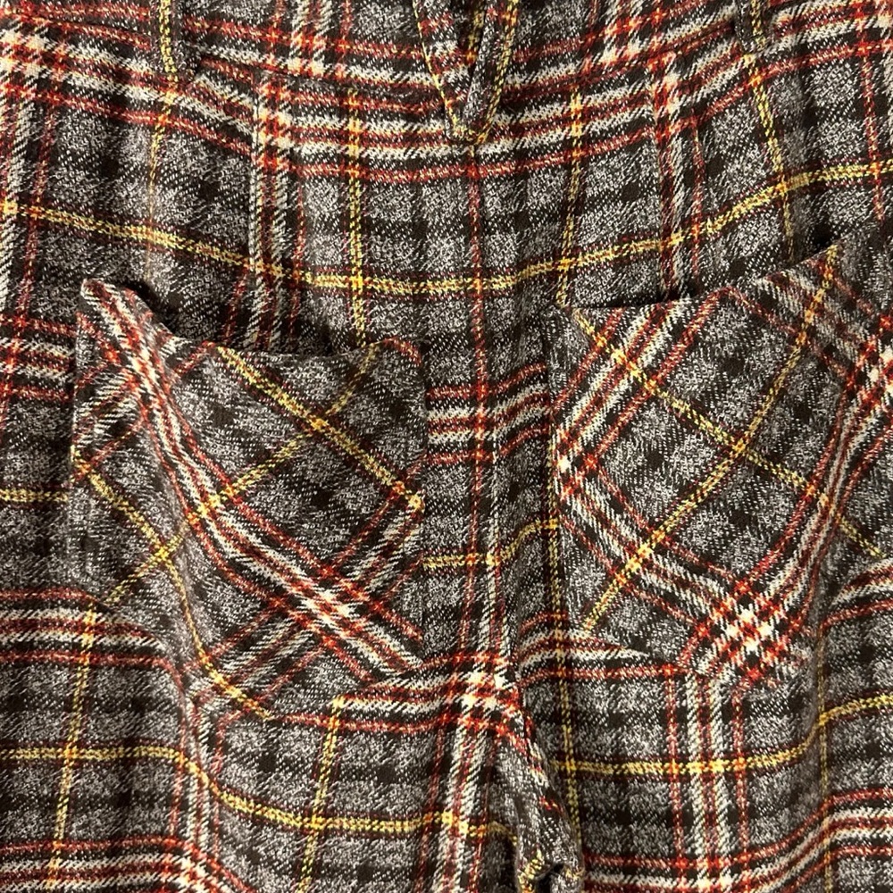 Free People Dark Academia Tartan Plaid Wide Leg Shape Up Trouser Pants Size 2 - Picture 12 of 15